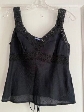Acrobat Linen Tank Top with Lace